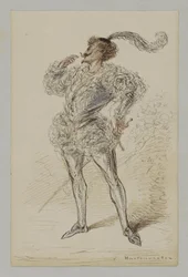 Homme avec épée en costume historique