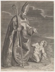 Saint Augustin apparaissant à un enfant sur une plage