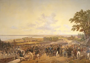 Le roi Carl XIV Johan (1763-1844) de Suède visitant les écluses du canal à Berg en 1819