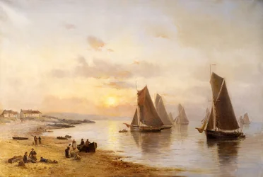 Quand les bateaux rentrent, plage de Skerries, soir