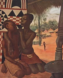 Titi et Naranghe, filles du chef Eki Bondo (Haut Ouelle) (L