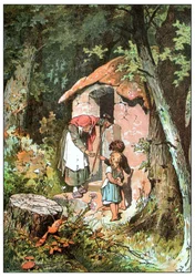 Illustration pour Hansel et Gretel des frères Grimm, vers 1899 (impression offset)