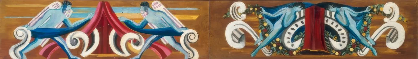 Deux esquisses de décors de scène
