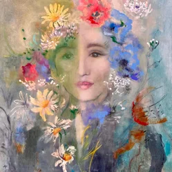 Une femme au charme floral
