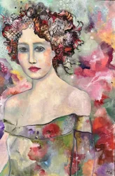 Portrait floral serein