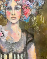 Portrait floral serein