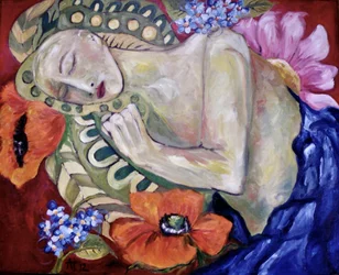 Femme sereine : Rêve floral