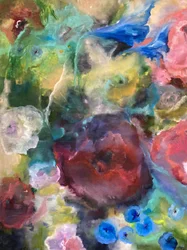 Fleurs abstraites aux couleurs vives