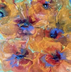 Fleurs abstraites aux couleurs vives