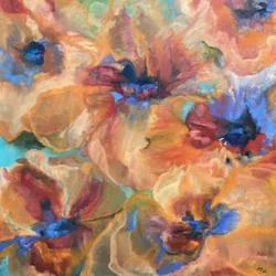 Coquelicots abstraits aux couleurs vives