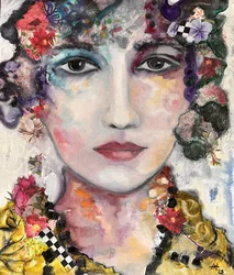 Portrait floral fantaisiste
