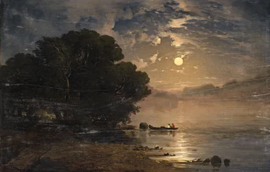 Paysage du soir avec un lac
