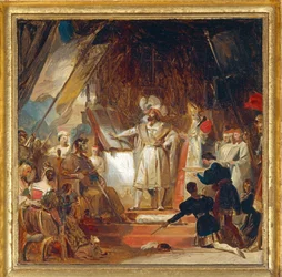Francois Ier arme chevalier par Bayard ...