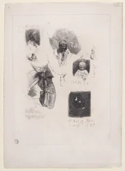 Feuille de croquis, 1833-38