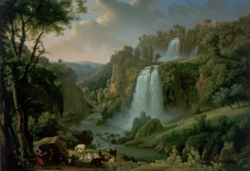 La Cascade à Tivoli avec le Temple de Sibylle