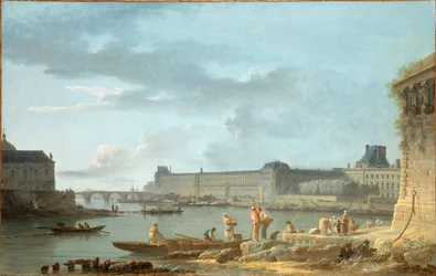 Le Pont Royal et le Louvre, vus du terre-plein du Pont-Neuf, circa 1780