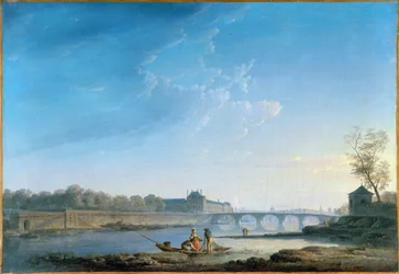 Le Quai des Tuileries, le Pont-Royal, la Grenouillère, vers 1780