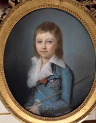 Portrait de Louis XVII représenté en dauphin. Pastel par Alexander Kucharski. Versailles, Châteaux de Versailles et Trianon