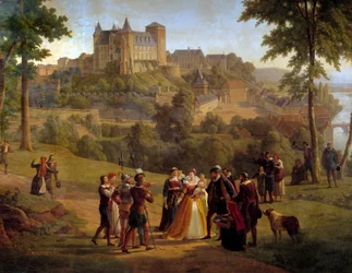 Vue du château de Pau où Henri IV est né prise du grand parc (détail)
