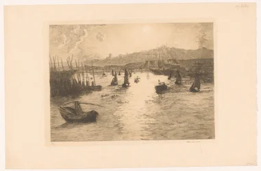 Port avec coucher de soleil