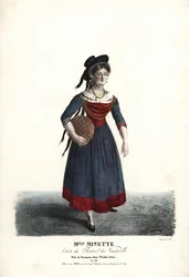 Actrice Mademoiselle Minette ou Jeanne-Marie-Françoise Menestrier en Françoise dans Nicolas Rémi de Sewrin, Théâtre du Vaudeville