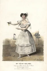 Danseuse Mlle Zélie Molard et Louise dans Le Déserteur de François-Alexis Blache Jr., chorégraphié par Dauberval, Théâtre de la Porte St. Martin