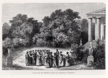 Platon et ses disciples dans le jardin de l