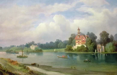 Vue de la maison de Pope et de la maison de Radnor à Twickenham