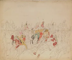 Maharaja Sher Singh du Punjab et sa cour