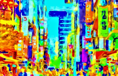 Ville multicolore, littéralement, 2020 (technique mixte)