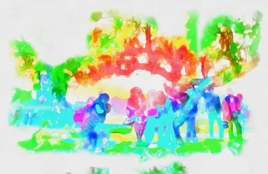 Spring Park, 2020,(mixed media)