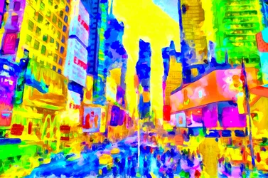 Ciel jaune et rue bleue, 2020 (techniques mixtes)