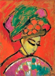 Jeune fille avec un chapeau à fleurs