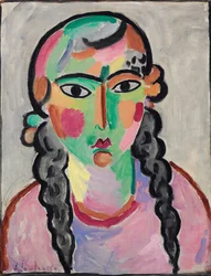 La fille pale aux tresses grises