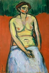 Femme nue assise, vers 1910