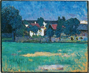 Paysage de Wasserburg avec maisons et champ, 1907