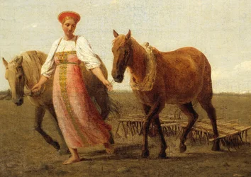 Russe : "Dans le champ labouré. Printemps" Dans le champ labouré. Printemps