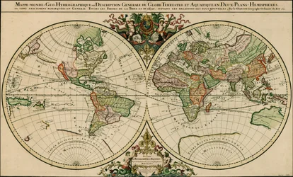Carte du monde de 1691 par Alexis-Hubert Jaillot