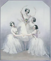 Pas de Quatre avec les ballerines Carlotta Grisi, Marie Taglioni, Lucile Grahn et Fanny Cerito