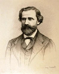 Portrait de Giuseppe Fortunino Francesco Verdi (eau-forte)