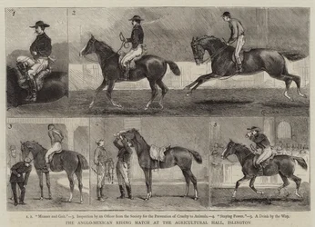 Le match équestre anglo-mexicain au Agricultural Hall, Islington