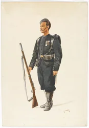 Fusilier du 4e Régiment de Gurkhas en ordre de marche