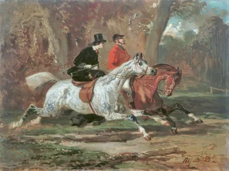 Cavalier et amazone