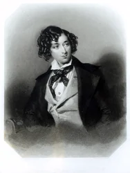 Portrait de Benjamin Disraeli Esquire (1804-81) M.P., gravé par H. Robinson, c.1840