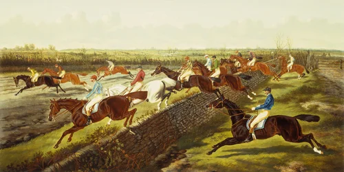 Un steeplechase (huile sur toile)