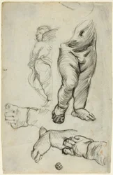 Esquisses de Putti (recto) ; Étude pour un ornement (verso)