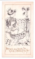 Carte de Nouvel An victorienne d