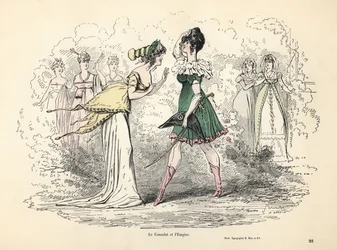 Caricature des costumes du Consulat et du Premier Empire, France