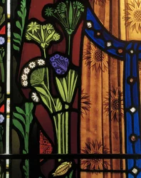 Abbey Cwm Hir, Heaton, Butler & Bayne, Alfred Hassam, Fleurs et tissu, La Lumière du Monde, Holmon Hunt