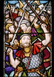 Loughborough, All Saints, Heaton, Butler & Bayne, Alfred Hassam, Un soldat israélite